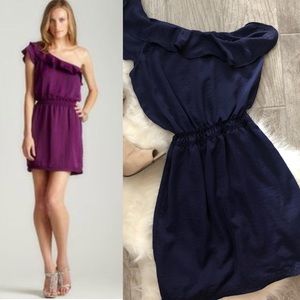 NWT Max Studio One Shoulder Hammered Satin Dress